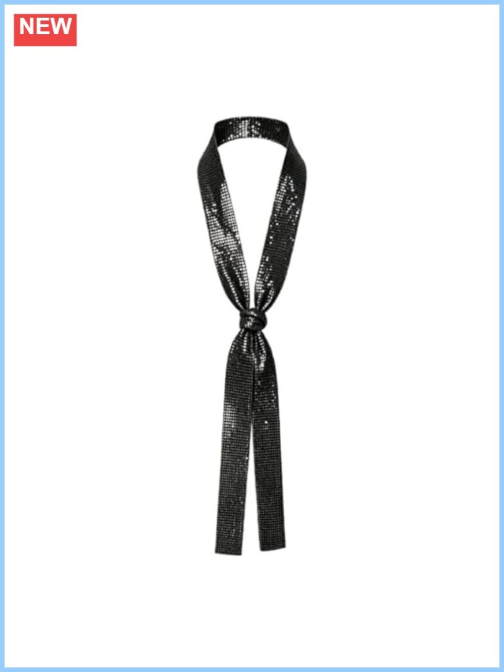 Sequin Skinny Scarf Tie Long Slim Belt Neck Wrap Party Accessory